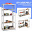Trosper 72 inch.H Adjustable 5 Level Storage Shelves With Heavy Duty Steel Frame-1627199171-1627199170