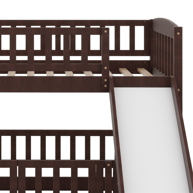 Jeneine Kids Twin Over Twin Bunk Bed, Espresso