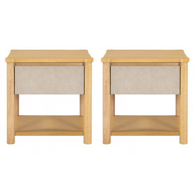 Ensemble de 2 tables de chevet modernes avec tiroir et table de chevet