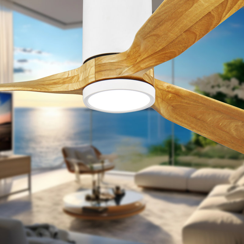 60 in. 3-Blade Indoor Flush Mount Ceiling Fan with APP Remote Control and Light, 3-Color Dimmable, Quiet DC Motor, 6 Speeds