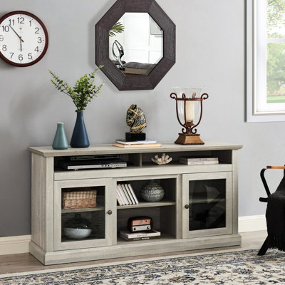 65" Tv Media Unit, Stone Gray With Dependable Shelving, 60"W X 15.65"D 29"H Modern Entertainment Center Finish, Fits Tv,