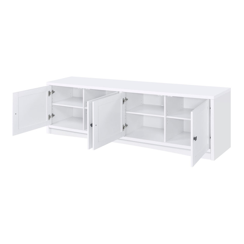 Meuble télé 4 portes 78 po, Blanc, Meuble télé seulement