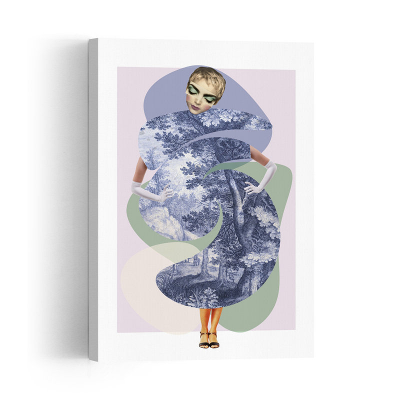 Forest Fashion Woman Abstract Classic Dreamy Forest Nature Wall Art Print 1 Piece Wrapped Canvas Wall Art