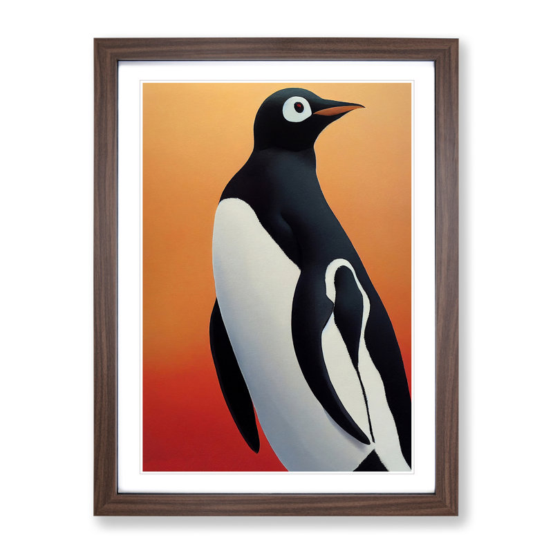 XV1022-4985X View Of The Penguin - Single Picture Frame Print, 64cm H x 46cm W, Walnut
