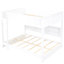 Lit superposé grand sur grand avec armoires de rangement et ports USB, blanc