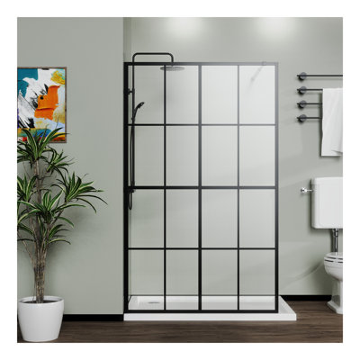 Goodyo 46" X 72" Shower Screen Walk-in Wet-room Black