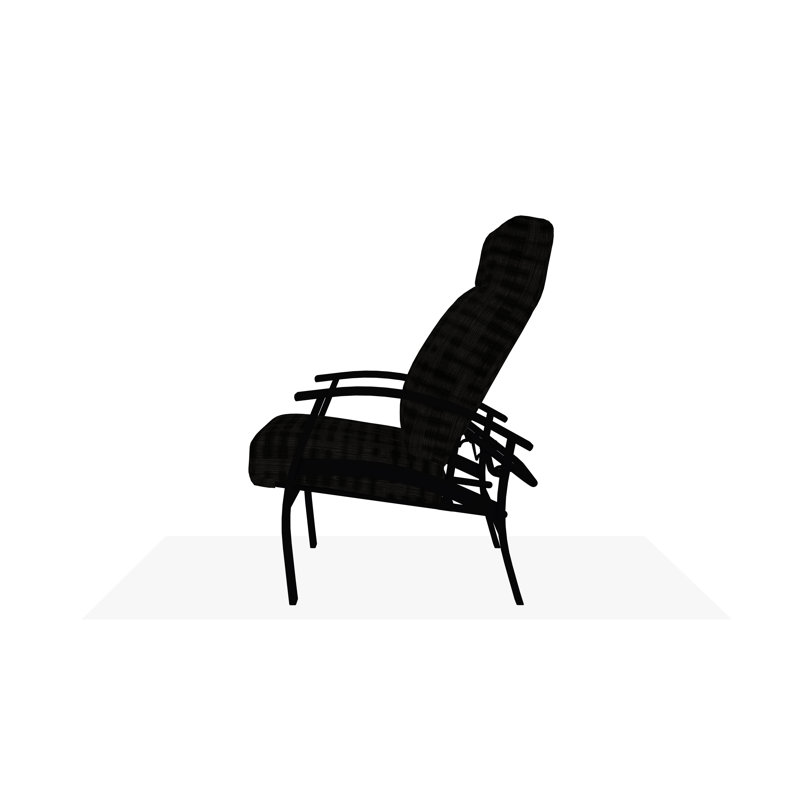 Belle Isle Outdoor Lounge Chair, Black, Illusion Plaid Onyx