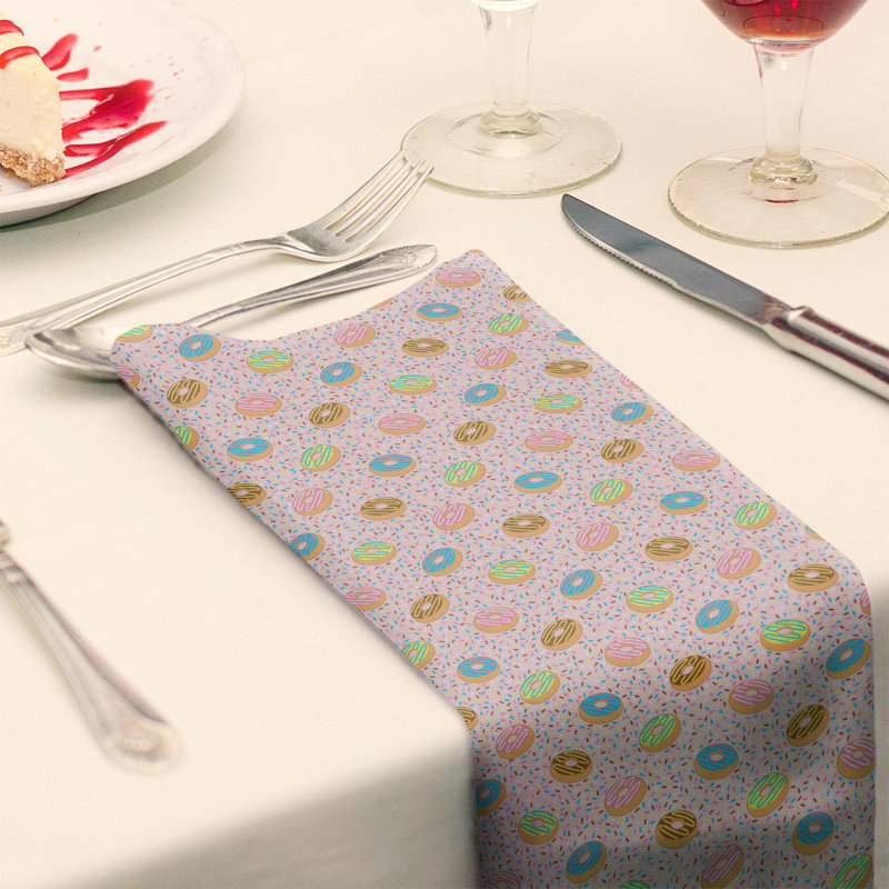 Serviette en coton à motif à coécrous, Rose, H 0,1 po x l 10 po x P 10 po, Sergé de polyester
