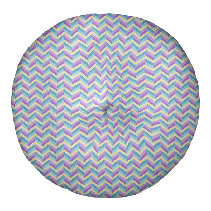 Coussin de sol Katelyn Elizabeth, 26 po x 26 po, Bleu / vert