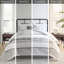 Édredon en coton 6 pièces pour grand lit - gris / blanc, Bartacks visibles, rembourrage 100% literie à rayures horizontales tissées,-121394357
