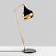 Lampe de table moderne, noire et dorée, 11,8 po x 11,8 po x 23,6 po | Corps en métal avec capuchon en métal et plaque de base | Douille E27 (40 W maximum) | Parfait pour le décor glamour et scandinave, éclairage élégant pour la maison et le bureau-1857034572