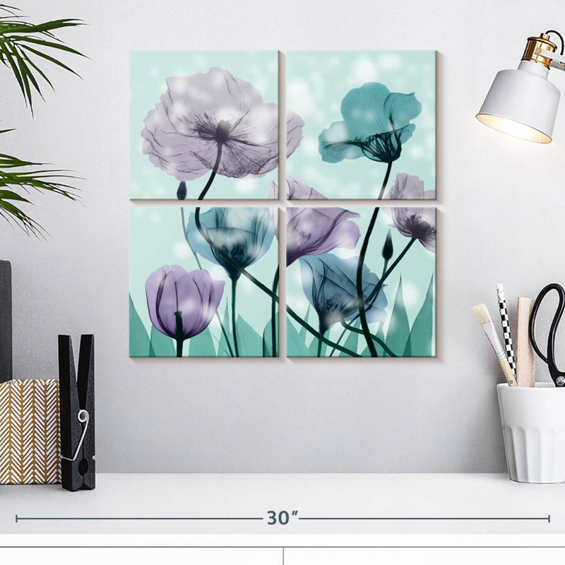 Paysage de fleurs Harnek Midnight, H 18 po x l 18 po