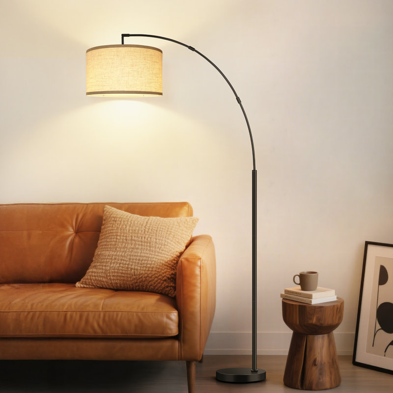 Modern Arc Floor Lamp Tall Reading Light With Remote And 4 Color Temperatures