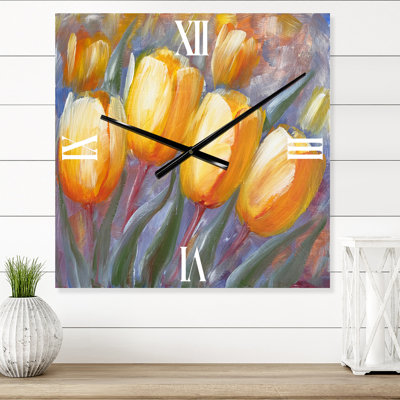 Horloge murale Blooming Tulips