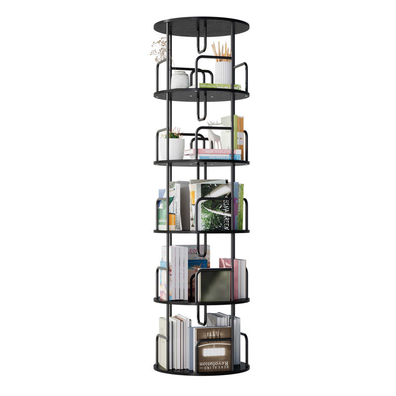 Rotating Bookshelf Tower 5 Tier, Spinning Bookcase, Revolving 360 Book Shelf Narrow Tall Bookcase, Vertical Turning Round Storage Bookshelf, Book Shelf Organizer For Bedroom, Living Room