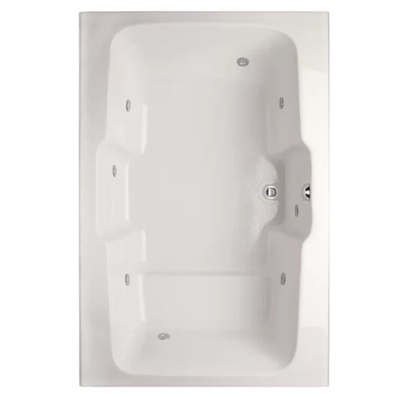 Victoria 72.5'' x 48'' Acrylic Bathtub, White, Satin Nickel