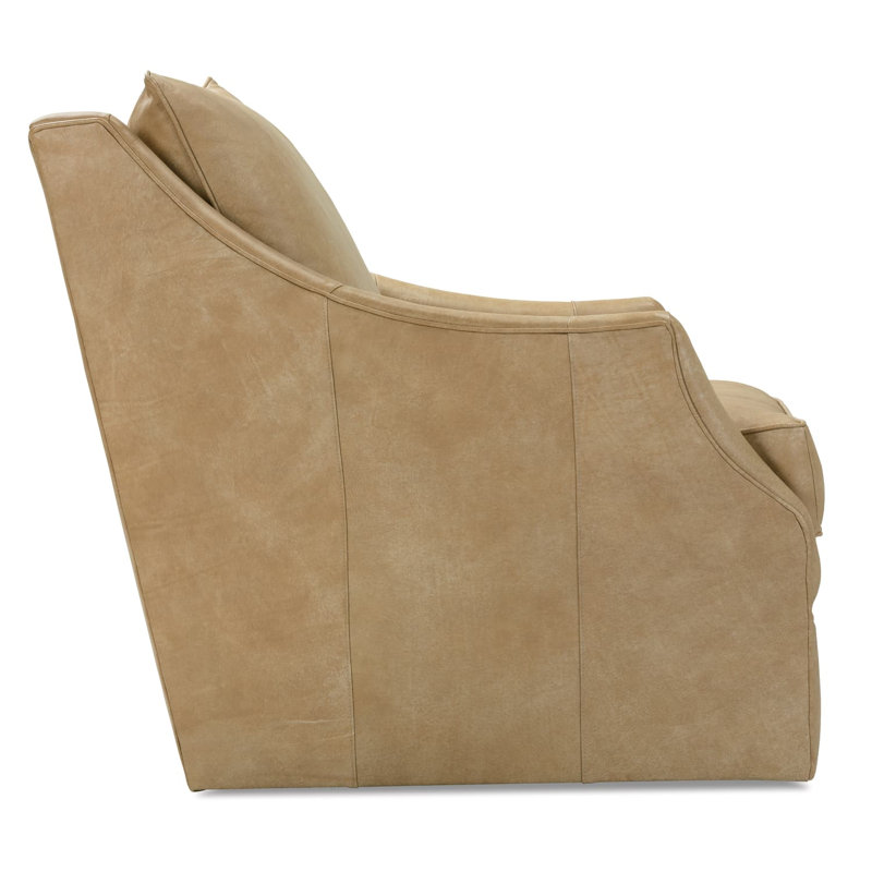Butterscotch Kara Leather Swivel Glider