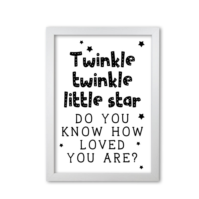 Twinkle Twinkle Little Star - Print, White Grain Frame, 85 cm H x 60 cm W x 5 cm D