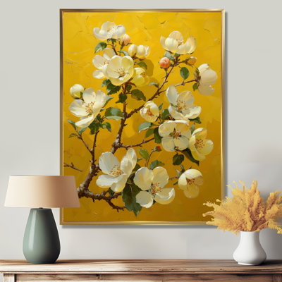 'Yellow Apple Blossom Blooming Beauty - Apple Blossom Wall Art Print