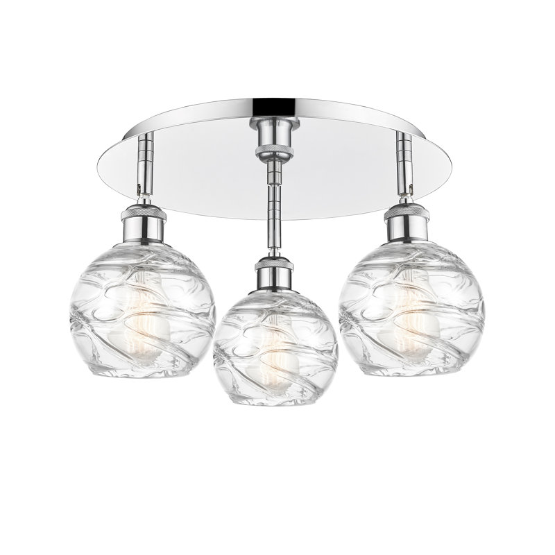 Essex Glass Flush Mount, Polished Chrome