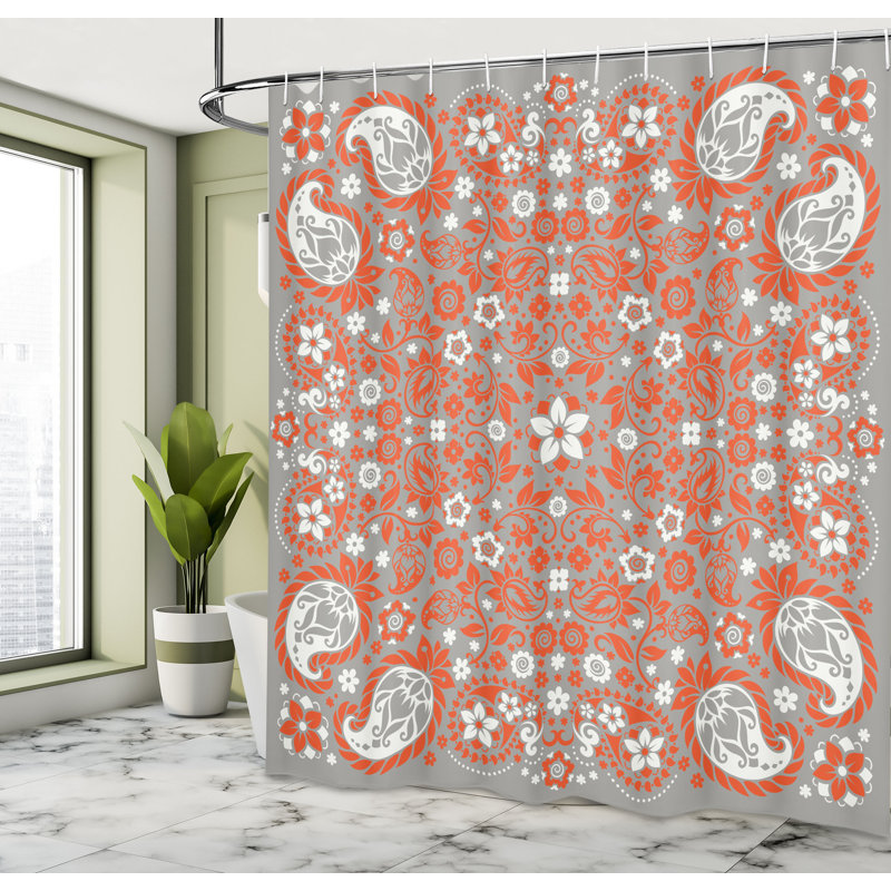 Shower Curtain with Hooks Included, Pale Gray