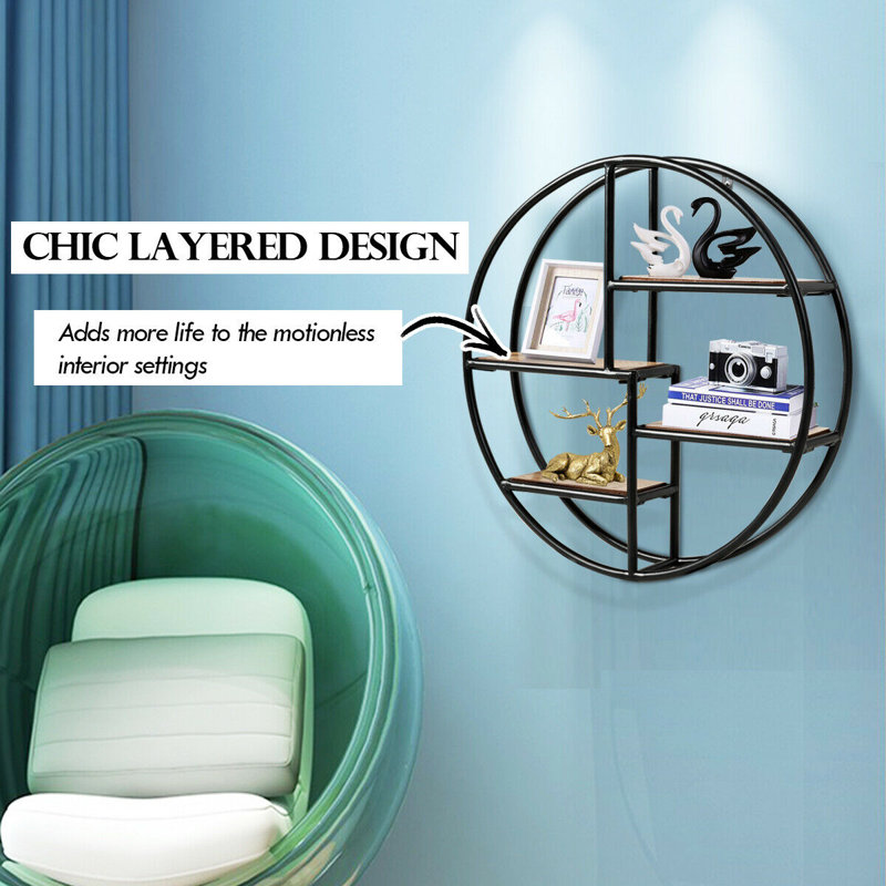 4 Piece Circle Floating Shelf