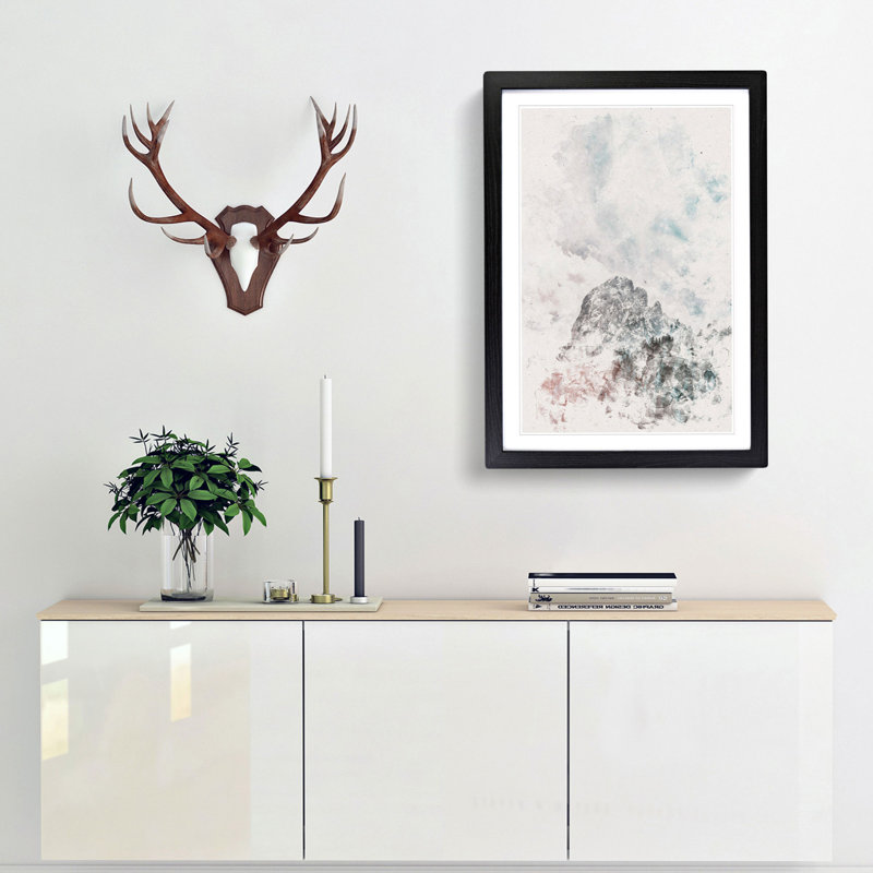 Mountain View - Picture Frame Painting Print, 87cm H x 62cm W x 2cm D, Black Framed