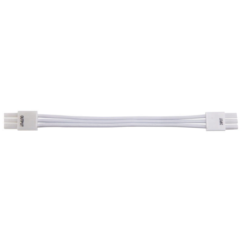 6-Inch White Under Cabinet Linkable Cable with Mounting Clips