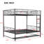 Lit double superposé au-dessus de métal, finition noire. Fabrication en acier avec rangement supplémentaire. Polyvalent, peut être deux lits. Barrières de sécurité pour. Étapes d'assemblage simples. Étagère de lit l 77,2 po x l 56,4 po x H 66,7 po-1035622011