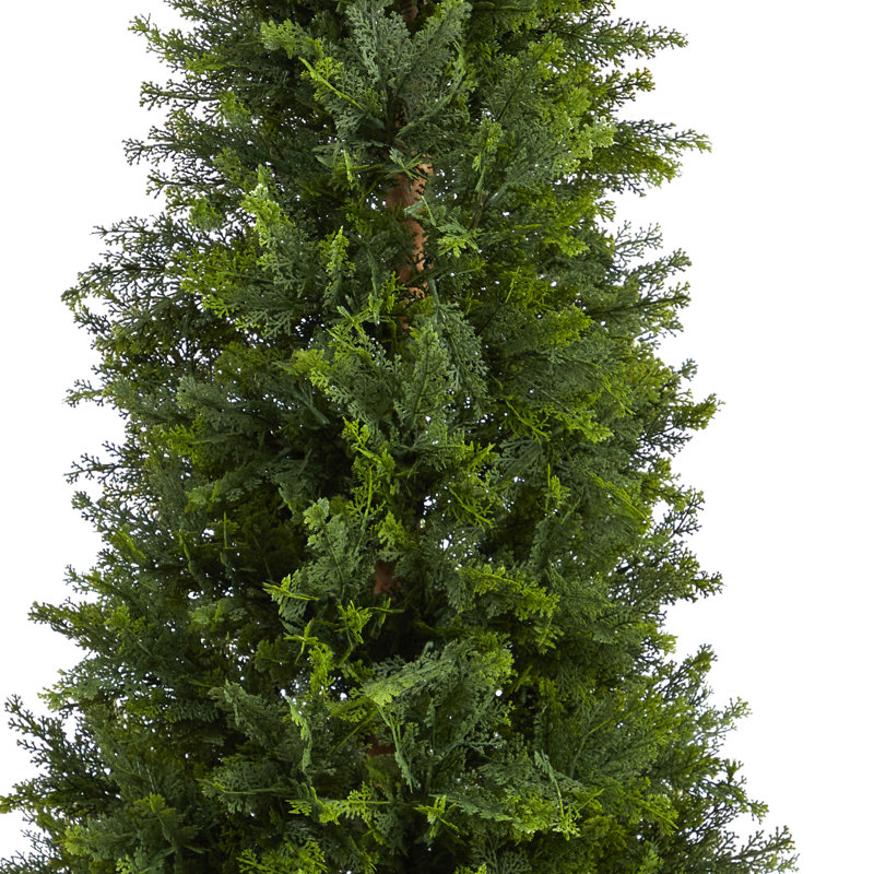 5.5' Green Plastic Cypress Cone Topiary Artificial Tree