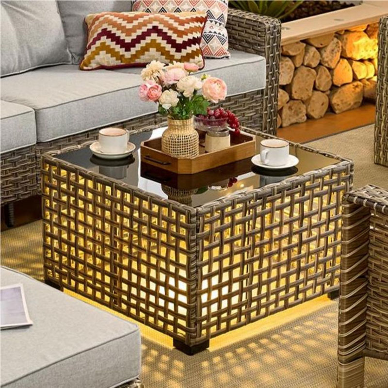 Table basse d'extérieur Glowing, Largeur totale: 25,20 po