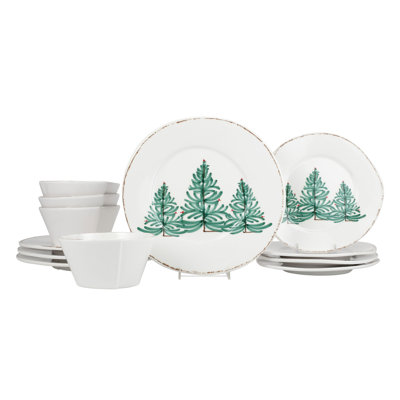 Melamine Lastra Holiday Piece Handmade Melamine Dinnerware Set - Service for 4
