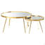 Ensemble de table basse et de table d'appoint 3 pièces Lymon Gold