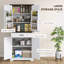 Armoire de cuisine de 71 po de hauteur, armoire de rangement de ferme avec 4 portes de grange, 6 tablettes derrière 2 portes, un tiroir et des tablettes réglables, armoire de salle à manger autoportante, bois