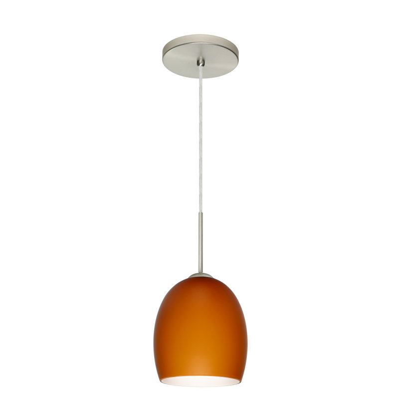 Lucia 1 - Light Single Pendant, Satin Nickel, Blue Cloud, Incandescent