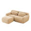 Canapé en forme de L sans os, tissu moelleux doux et moelleux, avec chaise éponge haute densité 32D, aucun assemblage requis, conception ergonomique inférieure antidérapante, avec coussins décoratifs, convient aux chambres à coucher, kaki clair-1511752647