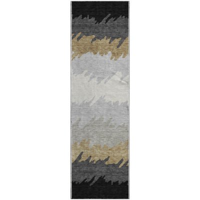 Premium Machine Washable Tweedy Black Rug