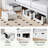 Modern Upholstered Bed Frame with LED Lights, Charging Station and Pull-Out Desk-2109641145