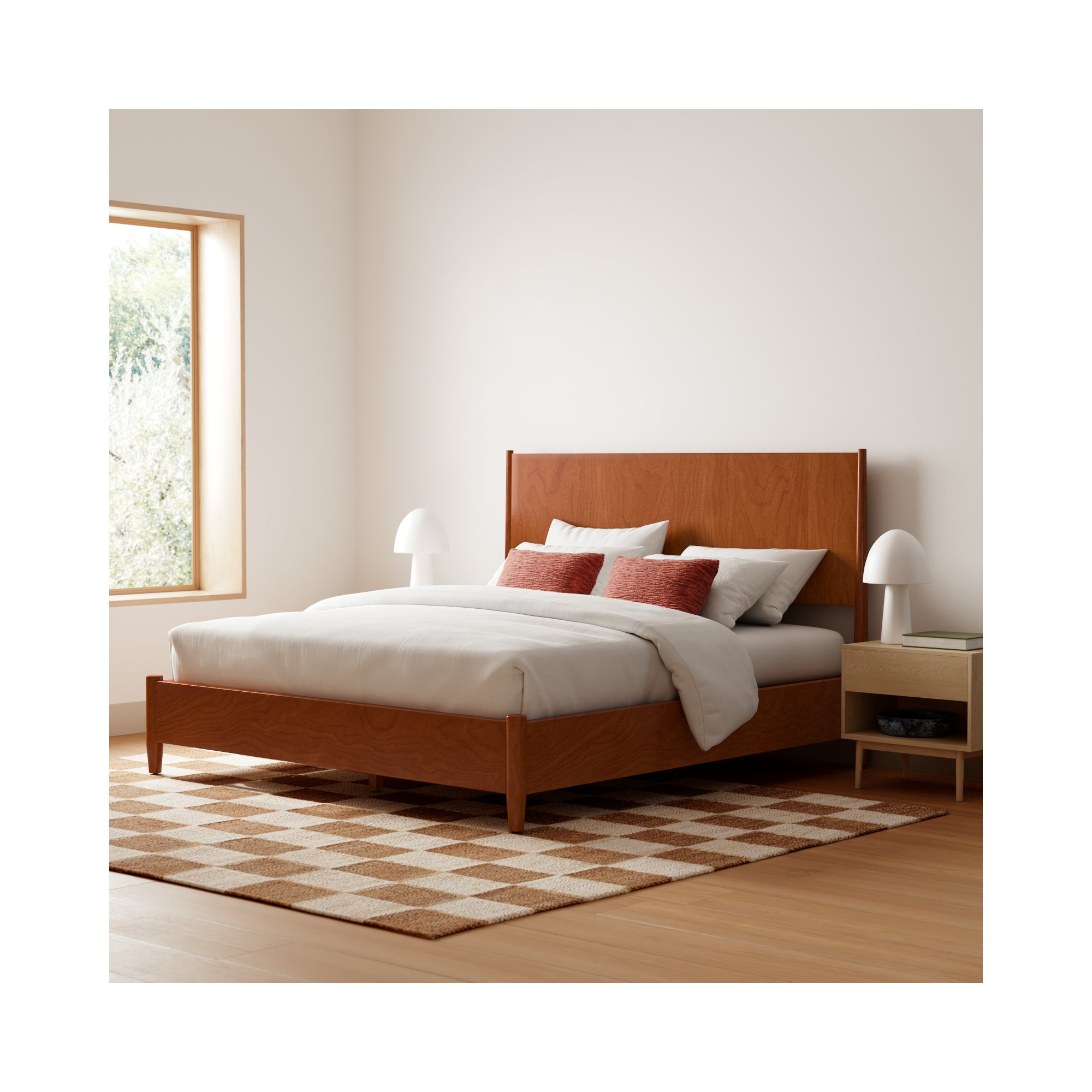 Williams Panel Bed, King, Chestnut