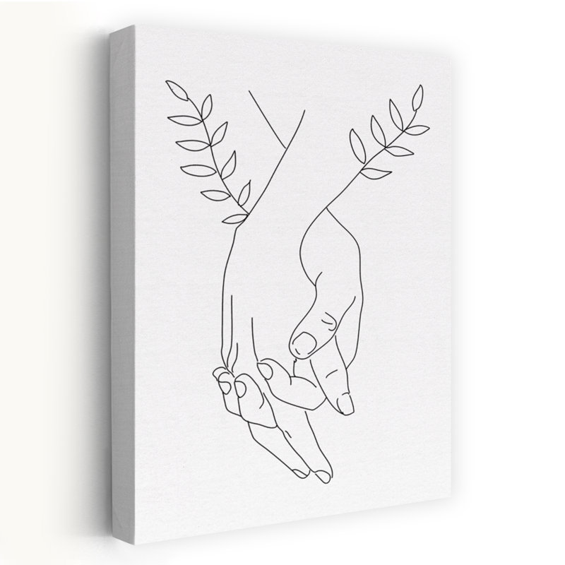 Holding Hands Contemporary Wall Art Print, 45.72cm H x 30.48cm W