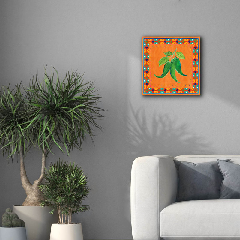  Art mural sur toile 18 po x 18 po «Beaucoup de Caliente 4» par Farida Zaman, H 18 po x l 18 po