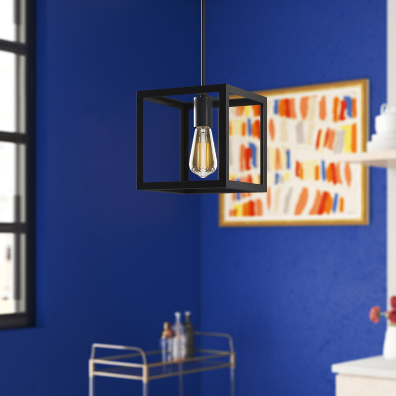 Luminaire suspendu carré / rectangulaire à 1 lumière Enciso, Noir