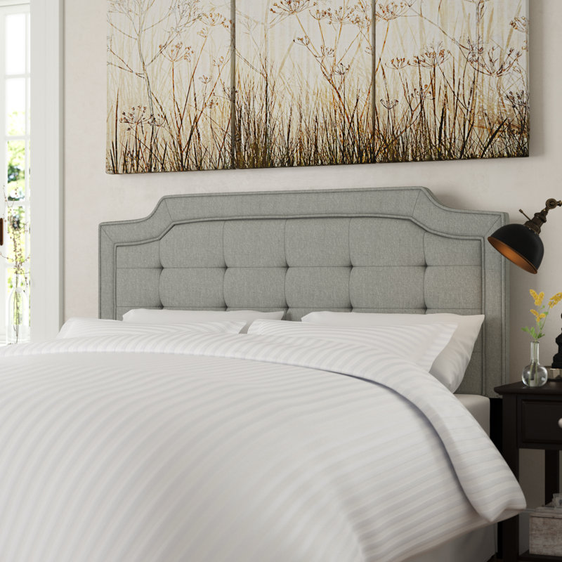 Findlay Upholstered Headboard, Queen, Pewter Velvet