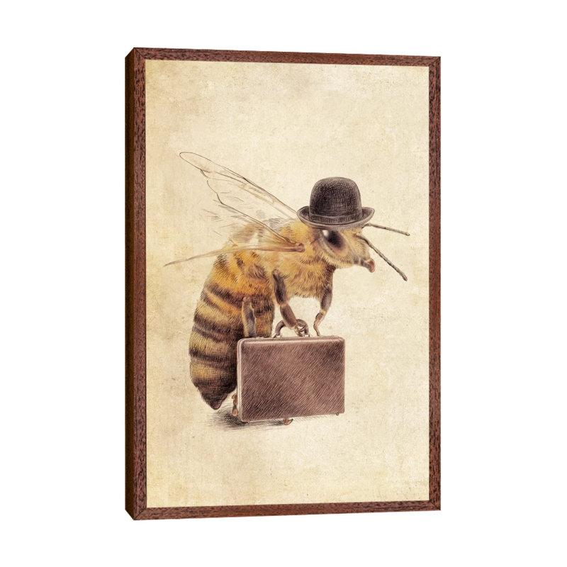 Worker Bee by Eric Fan - Print on Canvas, Brown Framed, 66.04 cm H x 45.72 cm W
