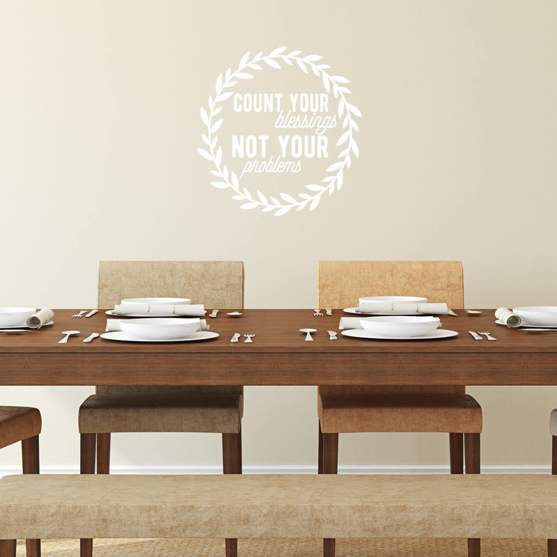 Text & Numbers Non-Wall Damaging Wall Decal, White, 18" H x 18" W