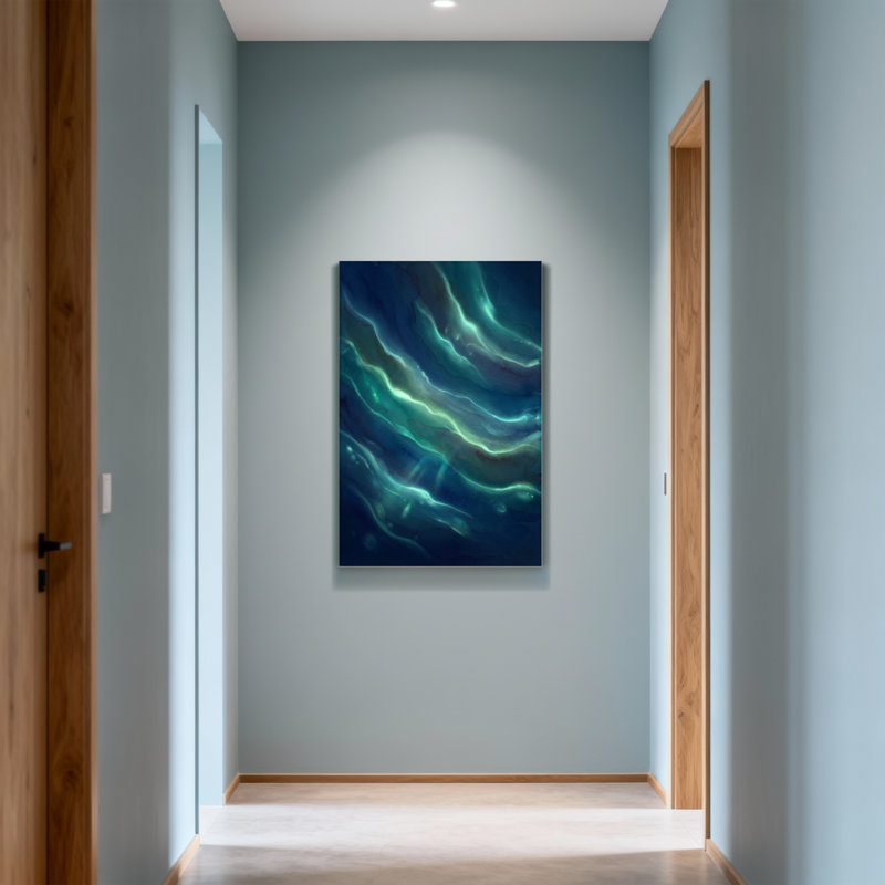 Motif abstrait de vagues océaniques abstraites, H 24 po x l 16 po