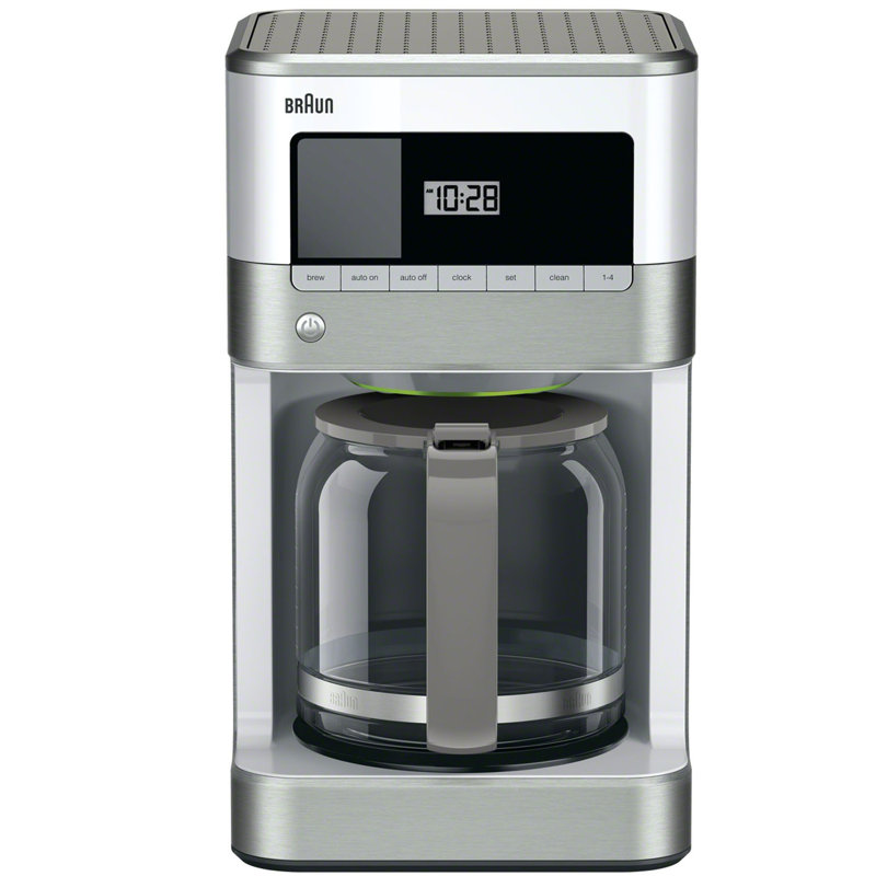 Braun BrewSense 12-Cup Drip Coffee Maker with Brew Strength Selector and Glass Carafe, White