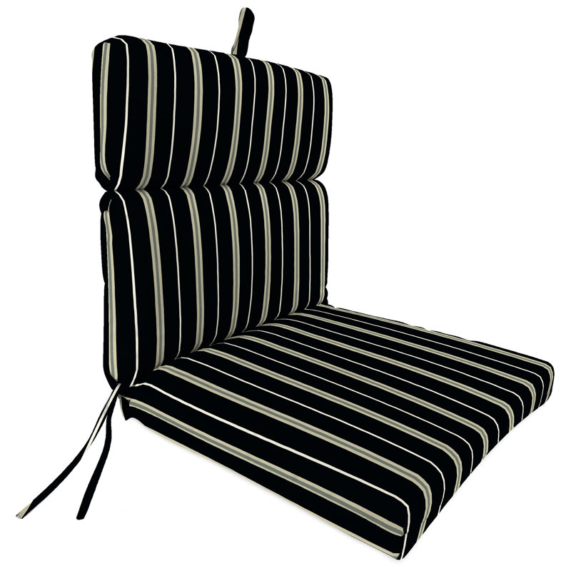 22" x 44" Outdoor Chair Cushion with Ties and Loop, Platt Ink