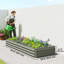 Lit de jardin surélevé galvanisé 8 x 3 x 1 pi, gris clair