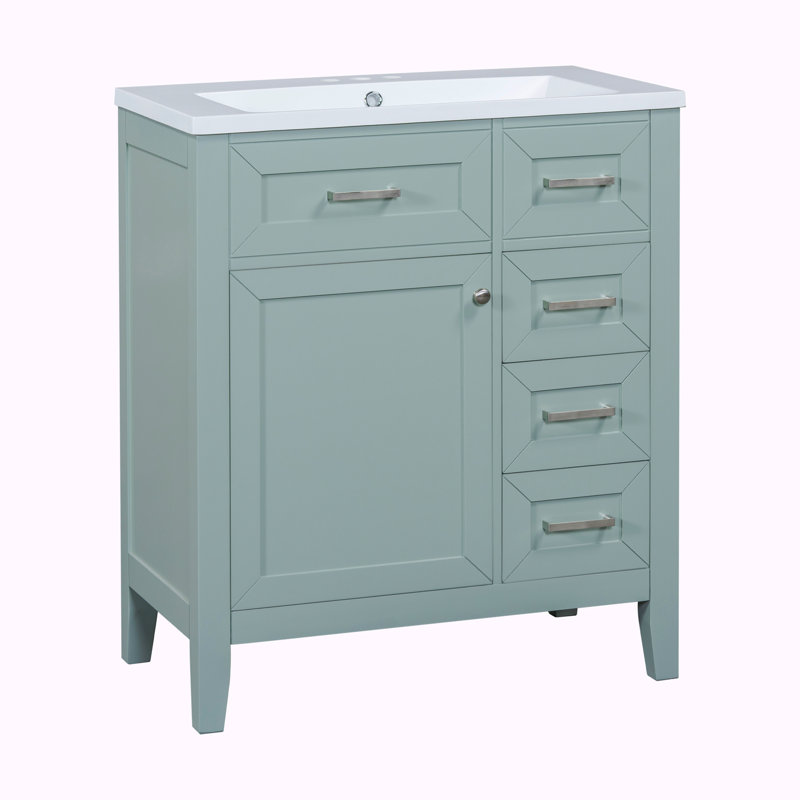 Meuble-lavabo simple avec plateau 30 po Sollie, Vert